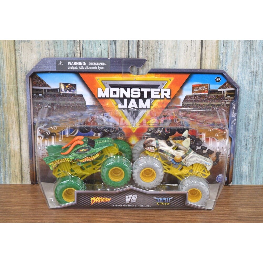 Monster Jam Dragon vs Tempest Steed 1:64 Die-Cast 2-Pack Series 30 Spin Master